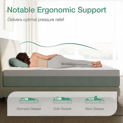 Novilla Mattress Twin Size,12 Inch Gel Memory Foam Mattress in a Box for Cool Night & Motion Isolation,Medium Firm Feel,Bliss