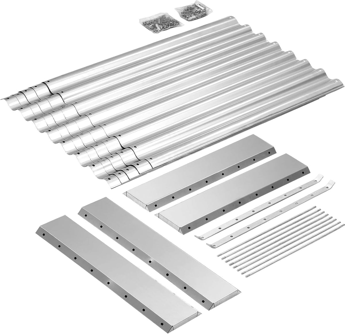 Land Guard 2 Pack 6×3×2 ft Galvanized Metal Raised Garden Bed, 2FT Deep Root Elevated Planter Box Steel Large Vegetable Flower Bed Kit, Silver