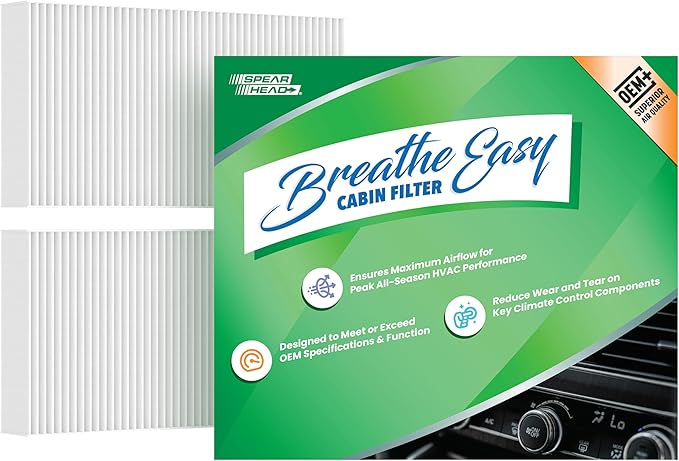 Spearhead OEM+ Particulate Breathe Easy Cabin Filter | Fits 02-06 RSX, 02-06 CR-V, 01-05 Civic, 03-11 Element Like OEM | Provides Max Airflow & Enhanced Performance (BE-135P)