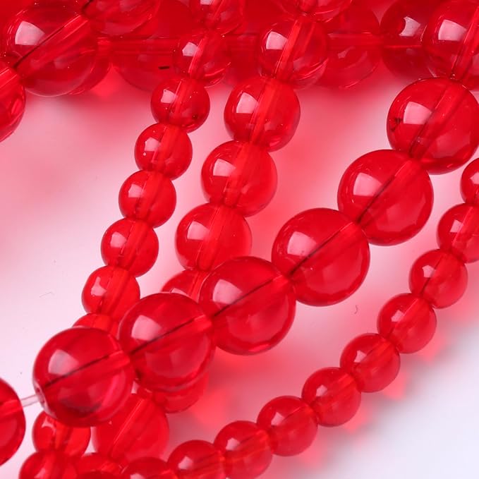 Red Glass Stone Beads Gemstone Round Crystal Energy Jade Beads Stone Beads for Jewelry Making DIY Bracelet Necklace Jewelry Making 1 Strand 15.5inch 45PCS 8MM