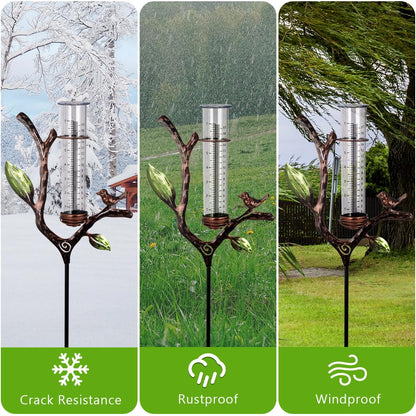 viterlight Rain Gauge Outdoor, Metal Rain Gauge with Stake