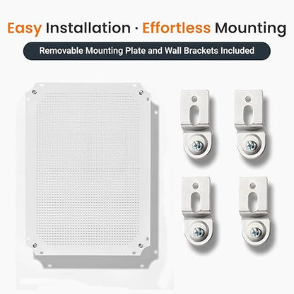 QILIPSU Waterproof Junction Box IP67 Outdoor Plastic Electrical Project Enclosure Weatherproof with Inner Door, Mounting Plate, Wall Brackets, Hinged Clear Cover 16.1"x12.2"x7.1" CC-D