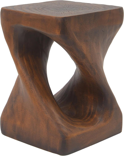 MGO Twist Shape Side Table, 11.75" Vintage Magnesium Oxide (MGO) Side Table, Small Accent Table Bedside Table Nightstand for Living Room Bedroom Balcony No Assembly
