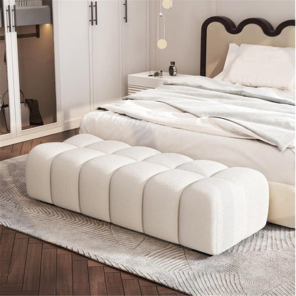 Modern Fabric Bed end Bench Long Bedroom Dressing Room Sofa Entryway(XXL)