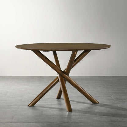 Roundhill Furniture Arnott Round Dining Table, Walnut Finish
