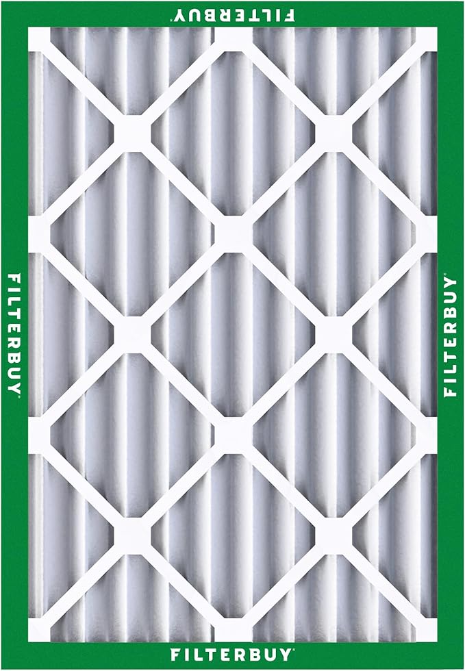 Filterbuy 16x20x4 Air Filter MERV 8 Essential Dust & Allergy Defense (2-Pack), Electrostatic Pleated HVAC AC Furnace Filters Replacement, Made in USA (Actual Size: 15.50 x 19.50 x 3.63)