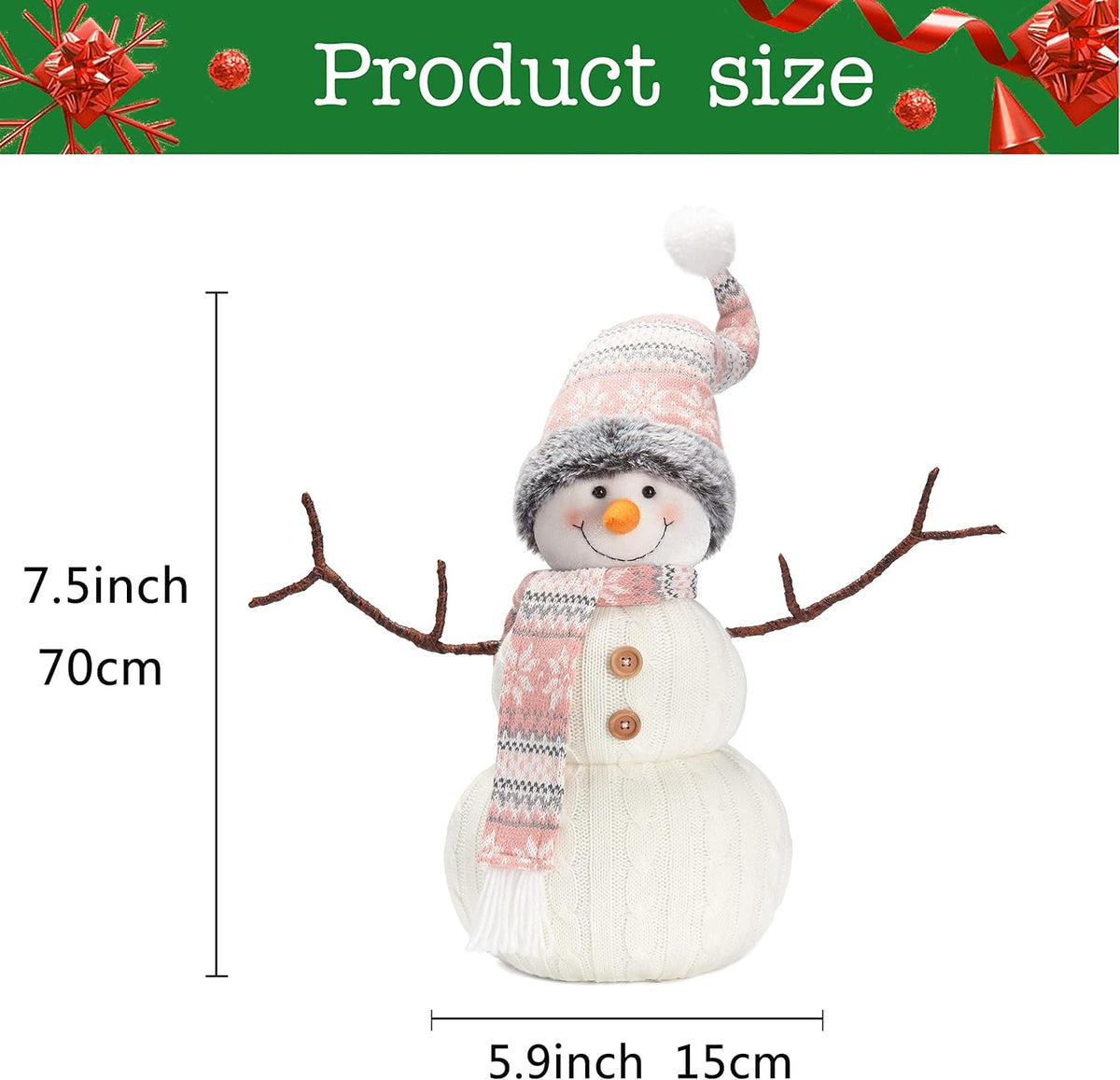 Christmas 2025 Animated Snowman Decorations, Xmas Handmade Plush Ornaments for Indoor, Home and Holiday, Present for Family and Friends