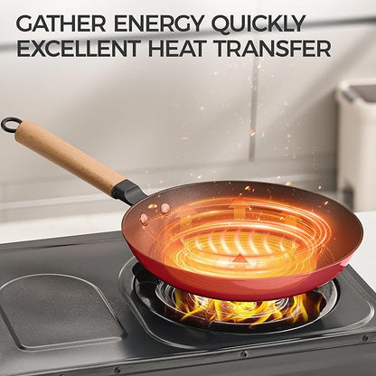 YUTANN Nonstick Frying Pan 12 inch, Ceramic Cast Iron Skillet, Lightweight Pre-seasoned Cast Iron Pan with Detachable Handle, Dishwasher & Oven Safe, Free of PFAS and PFOA