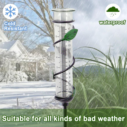 YNGFIL 27" Garden Rain Gauge - 7" Plastic Tube for Outdoor Indoor Use, Patio Yard Decor Statue