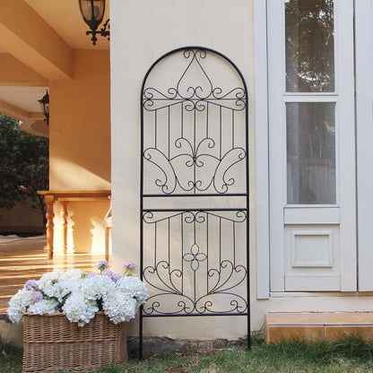 SCENDOR Trellis for Climbing Plants 70.8" H x 24.5" W Metal Iron Outdoor Wall Panel for Vines Flowers Elegant Garden Accent Decorative Structure 1 Pack