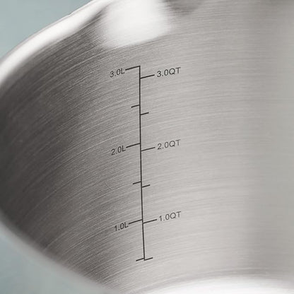 Tramontina Tempo Tri-Ply Base Stainless Steel 4-Quart Sauce Pan with Glass Lid, Induction-Ready Saucepan, Oven-Safe, Dishwasher-Safe
