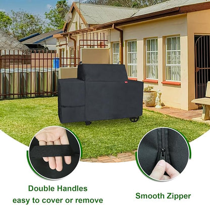 Grill Cover Fits Traeger Grills Woodridge Pro Electric Wood Pellet Grill and Smoker TFB97JLH,Outdoor Full-Length Heavy Duty Waterproof 600D Cover Compared to Traeger BAC776