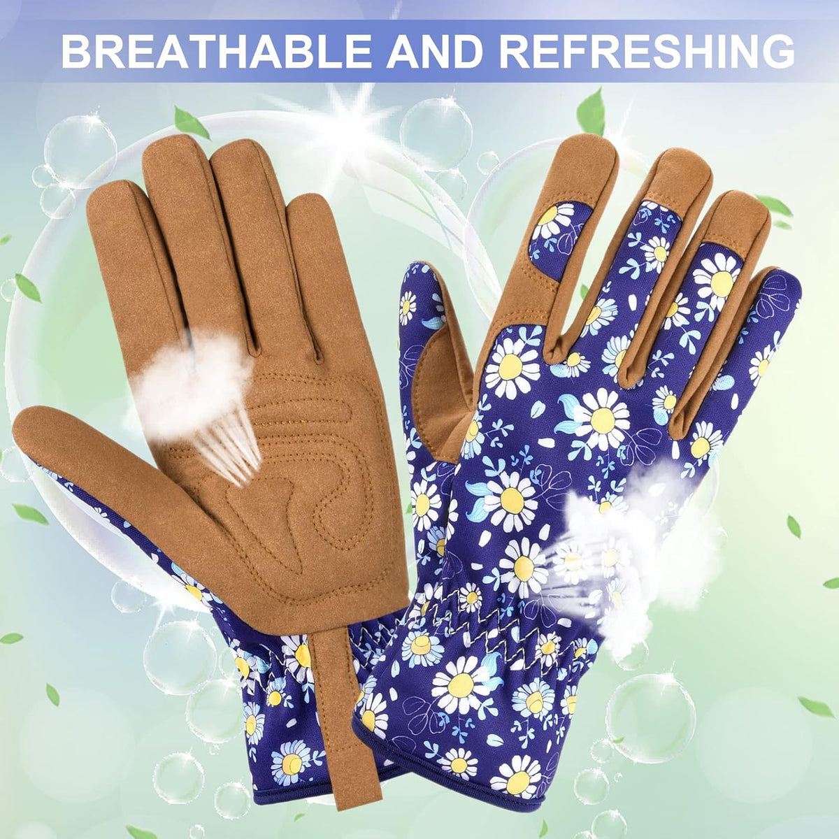 Womens Gardening Weeding Working Gloves, Leather Garden Glove for Women Thorn Proof No Stab for Digging, Planting,Pruning