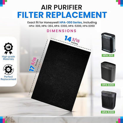 Bagean HPA300 Carbon Pre Filter A Compatible with Honeywell Air Purifier Filter Replacement - Fits HPA300 HPA5350 HPA5300B Series - Activated Prefilter A Absorbs Odor & Filters Freshen the Home (8-Pk)