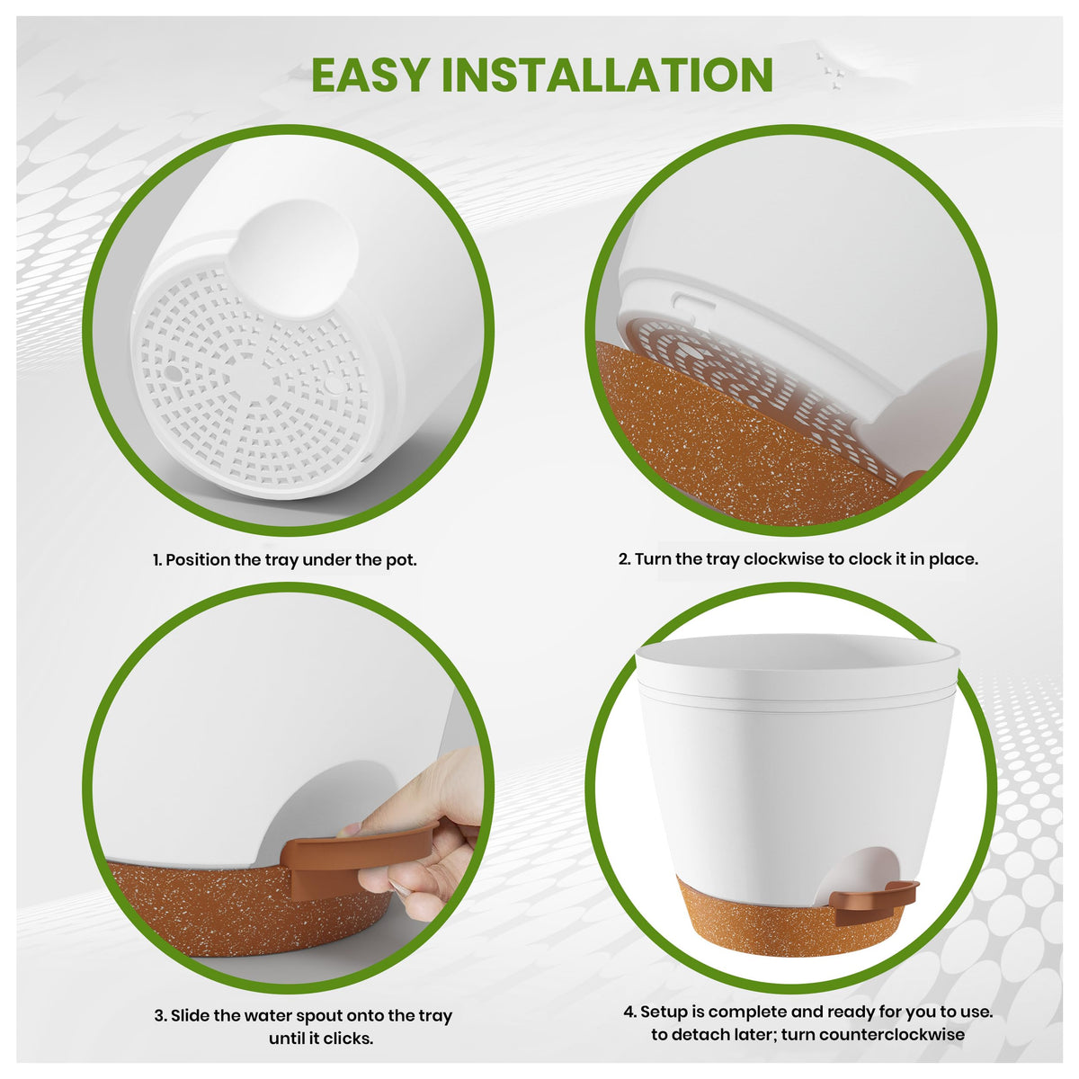 Utopia Home Self Watering Pots for Indoor Plants 6.8"/6.4"/5.9"/5.5"/4.9", Planters for Indoor Plants, Multi-Size Flowerpot, Set of 10 Plant Pots with Drainage & Reservoir (White)