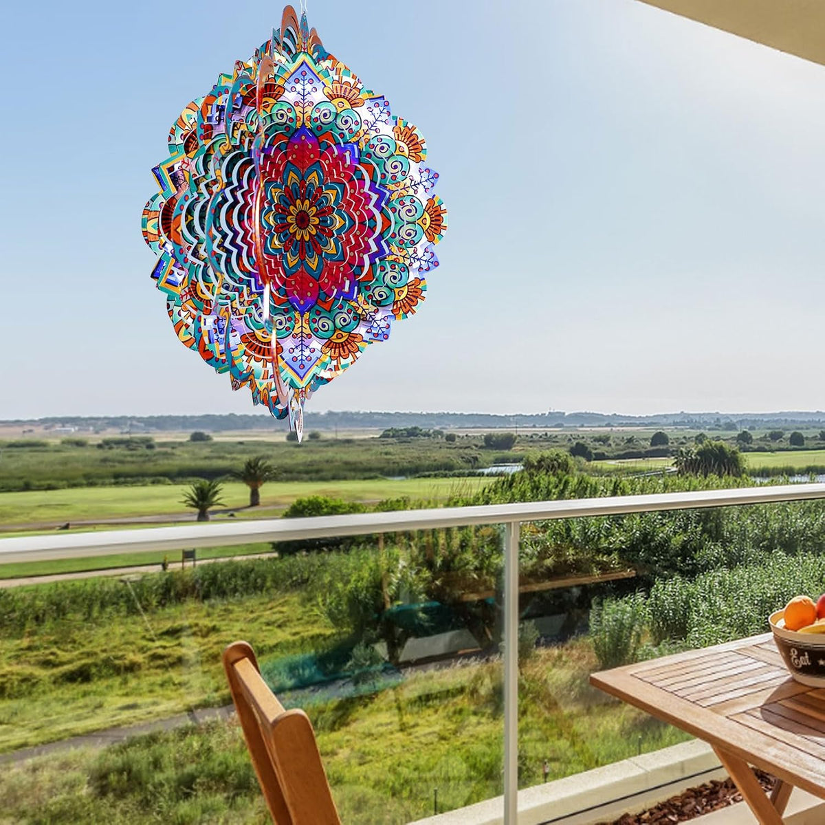 Goolyrusim Wind Spinner Mandala Sunflower, Wind Spinners for Yard Garden, 12in 3D Hanging Wind Sculpture Kinetic Metal Art Decor, Outdoor Decoration Ornament Mandala/Housewarming Gifts for Women/Men
