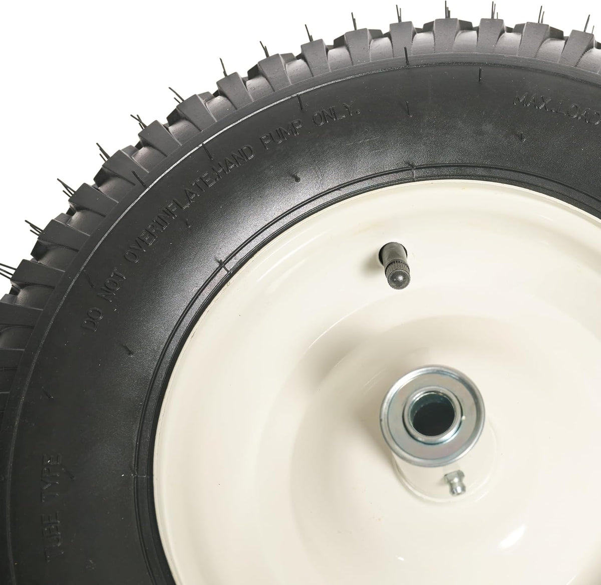 SCENIC ROAD Wheelbarrow Replacement Tire, 16" Wheel with Bearing and Grease Fitting, 4-Ply Knobby Tire