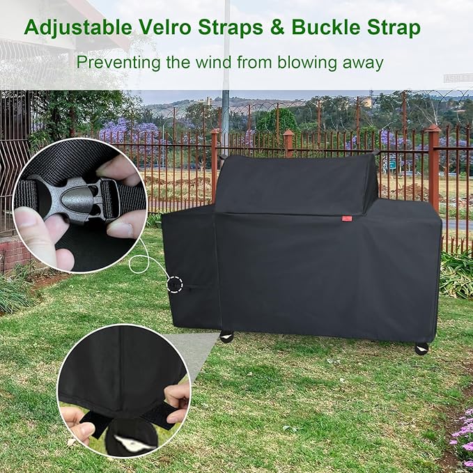 Grill Cover Fits Traeger Woodridge Elite Electric Wood Pellet Grill and Smoker TFC97XLH,Outdoor Full-Length Heavy Duty Waterproof 600D Cover Compared to Traeger BAC776