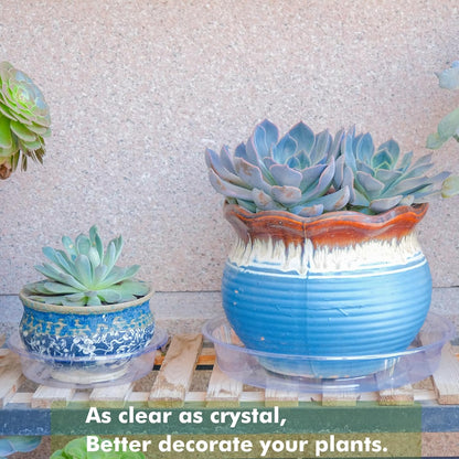 Saucer 30 Pack Plant Trays for Pots 10 Inch Plastic for Outdoors and Indoors Clear Drip Trays for Potted Plants Flower Pot Plates to Catch Water Drainage Dishes No Holes