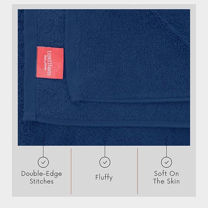 TEXTILOM 100% Turkish Cotton Oversized Luxury Bath Sheets, Jumbo & Extra Large Bath Towels Sheet for Bathroom and Shower with Maximum Softness & Absorbent (40 x 80 inches)- Navy