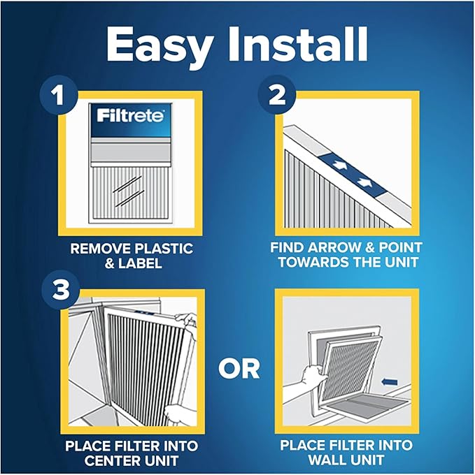 Filtrete 16x25x1 AC Furnace Air Filter, MERV 13, MPR 1900, Premium Allergen, Bacteria & Virus Filter, 3-Month Pleated 1-Inch Electrostatic Air Cleaning Filter, 4-Pack (Actual Size 15.69x24.69x0.78)