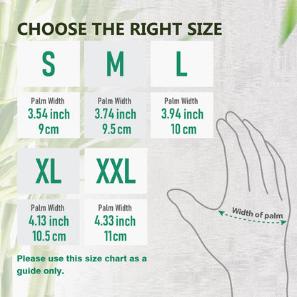 COOLJOB 2 Pairs Gardening Gloves for Women and Men, Bamboo Working Gloves Touchscreen, Grippy Nitrile Rubber Coated Work Gloves, Green/Black, Large Size (2 Pairs L)