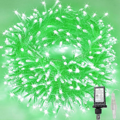 KAQ Connectable 240LED Green String Lights Outdoor/Indoor, Extendable Plug in Twinkle Fairy Lights Waterproof with 8 Modes&Timer Function for Garden Bedroom Patio Tree Christmas Decorations