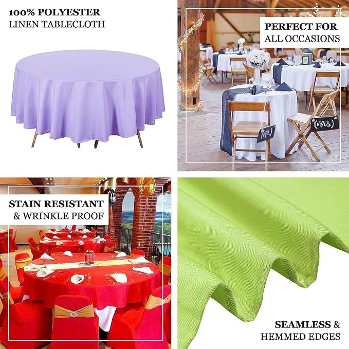 Efavormart Round Tablecloth, 90 Inch Stain & Wrinkle Resistant Washable Table Cloth, Decorative Polyester Fabric Table Cover for Banquet, Wedding, Dining- Willow Green