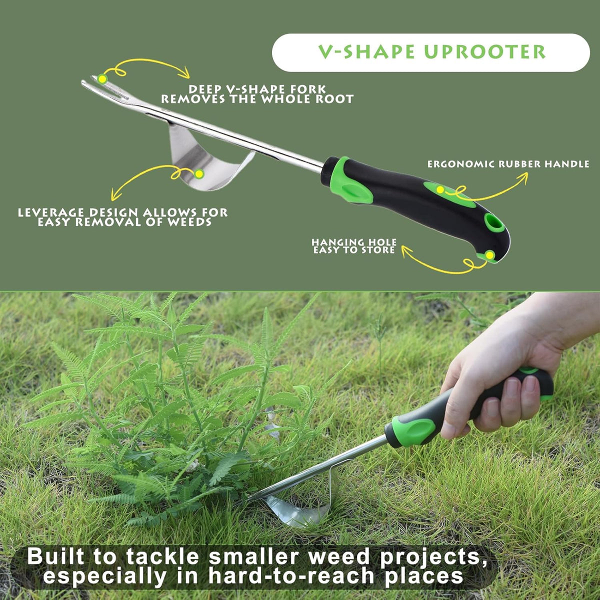 Weed Puller Tool 3pcs, 2025 New Portable Weeder Tool, Weeding Tool with Stainless Steel, Garden Tools for Plant & Weeding, Crack Weeder Tool, Weed Remover Tool for Farm & Backyard