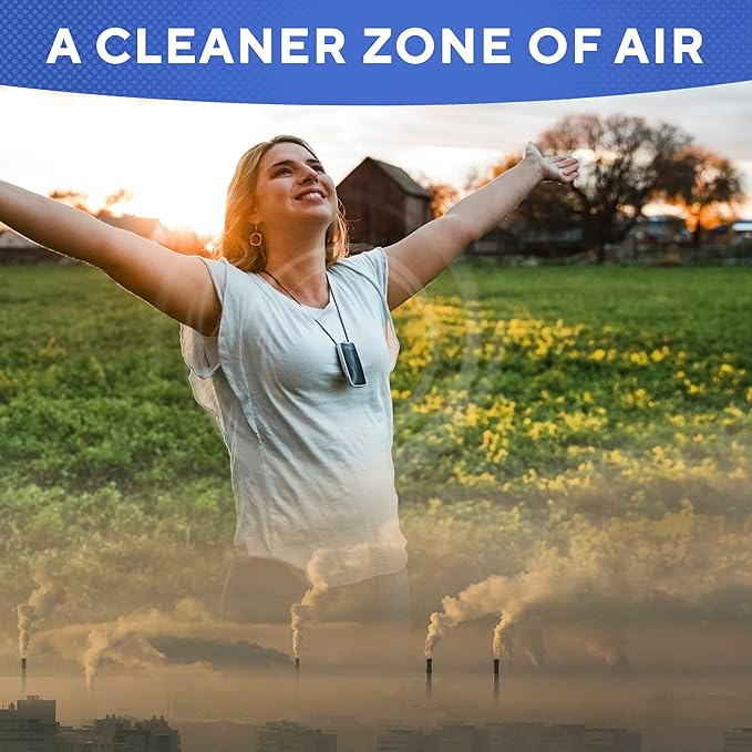 AirTamer A310PMB Personal Rechargeable and Portable Air Purifier Negative Ion Generator, Proven Performance, Black with Leather Travel Case