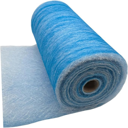 Paint Booth Exhaust Fiberglass Filter Roll, Blue/White Paint Arrestor for Spray Booth (25" x 100ft)