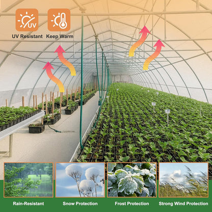 18 Mil Greenhouse Cover, 10x18 FT Clear Heavy Duty Greenhouse Tarp, UV Resistant Waterproof Green House Plastic Covering with Grommets for Garden, Farms, Nursery