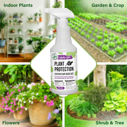 Mighty Mint 32 oz Peppermint Plant Protection Spray - for Spider Mites, Insects, Gnats, Fungus, and Disease with Microfiber Cloth