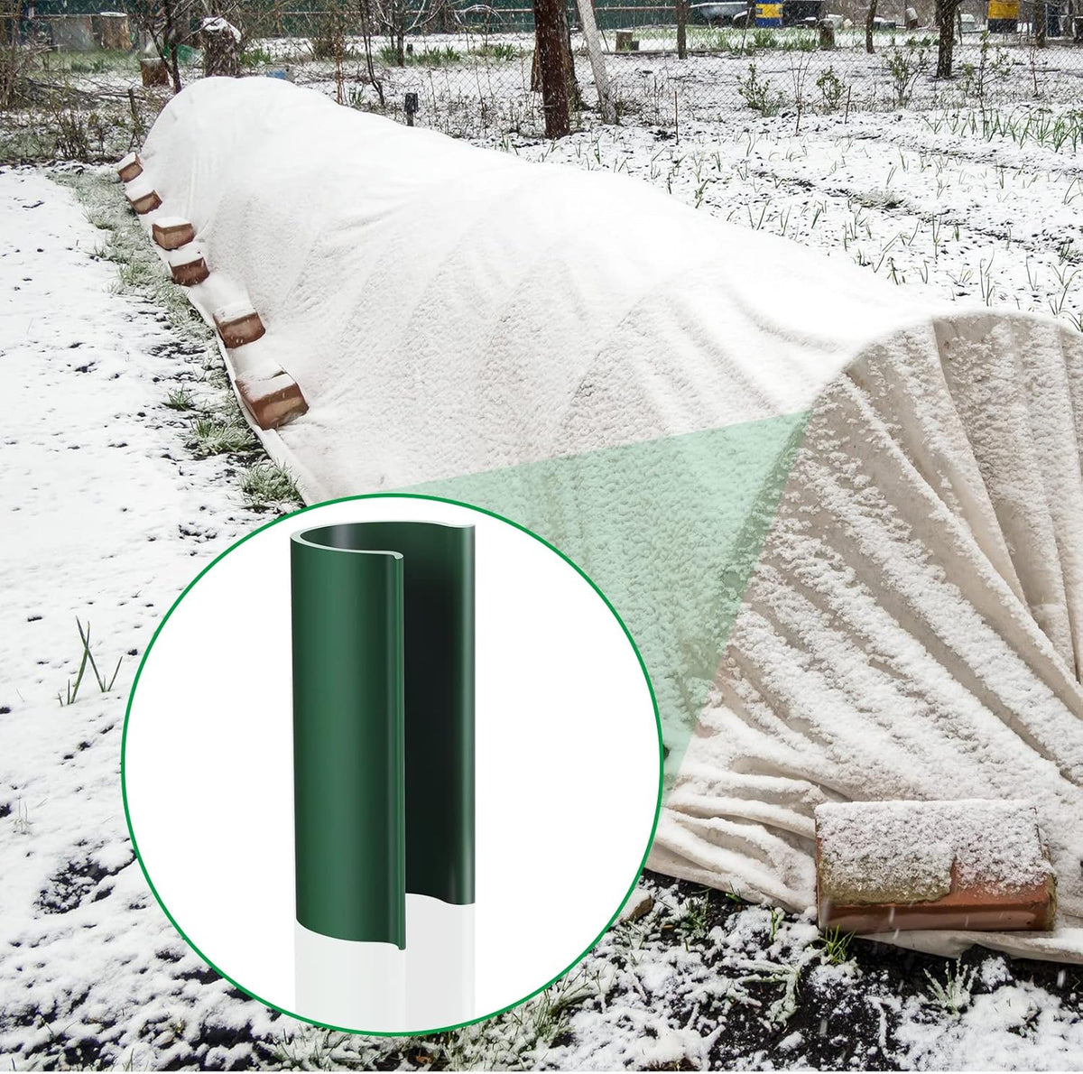 Jetec 32 Pcs PVC Pipe Clips Pool Cover Clamps for Above Ground Pool Greenhouses, Row Covers, Garden, Shelters, Bird Protection, 2.4 Inch Long(for 1/2 Inch PVC Pipe,Green)