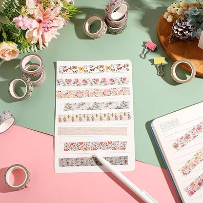 TaoBary 33 Rolls Holiday Plaid Washi Tape, 15 mm Seasonal Washi Tape Set Bohemian Colorful Vintage Cute for Card Wrapping Craft(Vintage Style)