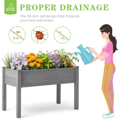 Raised Garden Bed with Legs, 48×24×30 Cedar Wood Elevated Planter Box