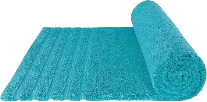 American Soft Linen 35x70 Jumbo Large Bath Towels, 600 GSM 100% Cotton Turkish Bath Sheet, Oversized Luxury Bath Towels for Bathroom Beach and Pool, Aqua Blue