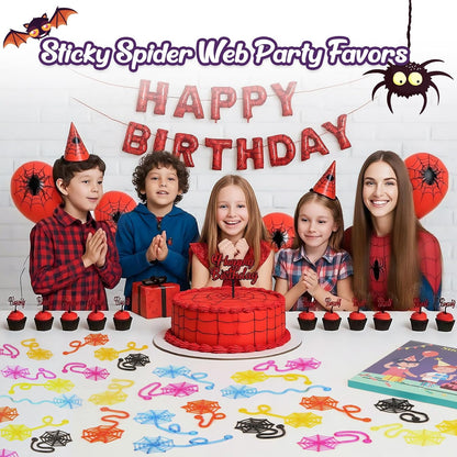 30 Pcs Sticky Spider Web Sticky Hands for Kids Bulk Halloween Party Favors Decorations,Spider Webs for Classroom Prizes,Back to School Goodie Bags Stuffers Pinata Stuffers for Boys Girl