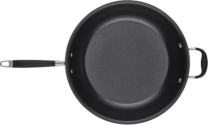 Anolon Advanced Home Hard Anodized Nonstick Frying Pan, 14.5 Inch – Large Skillet with Helper Handle, 14 Inch Nonstick Frying Pan, Durable Cookware - Onyx