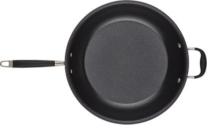 Anolon Advanced Home Hard Anodized Nonstick Frying Pan, 14.5 Inch – Large Skillet with Helper Handle, 14 Inch Nonstick Frying Pan, Durable Cookware - Onyx