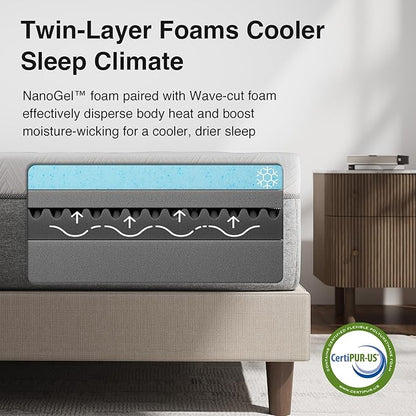 Novilla King Size Mattress 10 Inch, Gel King Memory Foam Mattress in a Box with Comfort Foam for Pressure Relief & Body Support & Cool Night Sleep, CertiPUR-US Certified