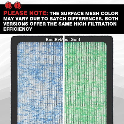 BestEvMod H14 Air Filter Gen1 Compatible with Rivian R1T & R1S 2022 2023 2024 Replacement Air Filter HEPA H14 Activated Carbon Accessories Fit G1 ONLY