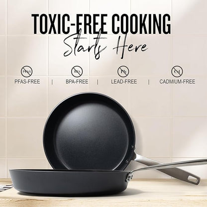 Alva Maestro 3-Piece Ceramic Nonstick Frying Pan Set (8", 9.5", 11") – PFAS/PFOA/PTFE-Free, Healthy & Toxin-Free – Induction & Oven Safe, Scratch-Resistant, Superior Heat Distribution