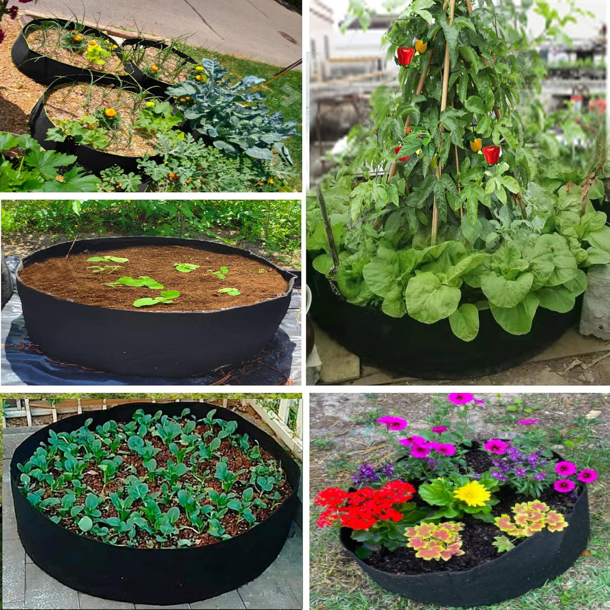 2-Pack 50 Gallon Plant Grow Bags, Large Fabric Raised Garden Bed with Handles,Durable Garden Beds Planters Aeration Gardening Container to Grow Vegetables for Outdoor Plants