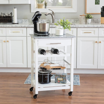 Linon Kitchen Island, White, 22.88 x 15.75 x 33.88