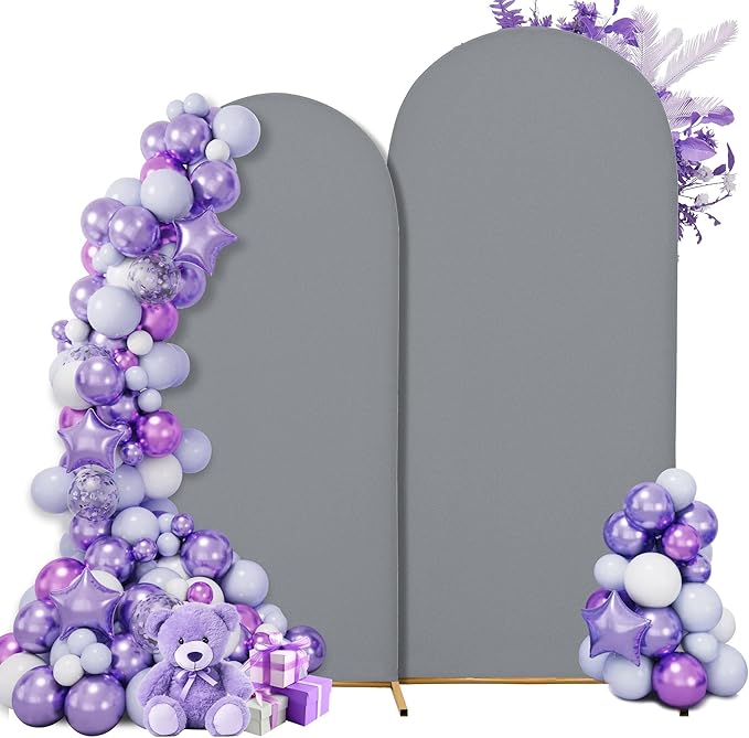 Wedding Arch Cover 7.2FT 6FT Arch Backdrop Cover Spandex Fitted Arch Cover for Round Top Chiara Backdrop Stand Covers for Wedding Birthday Party Baby Shower Banquet Ceremony Decoration