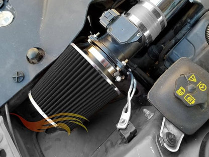 BLACK 4" 102 mm Inlet Truck Air Cone Replacement Performance Washable Clamp-On Dry Air Filter (8" Tall)