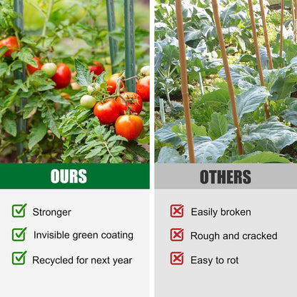 Garden Stakes 24 Inches Steel Plant Stakes Tomato Stakes 2ft Pack of 25