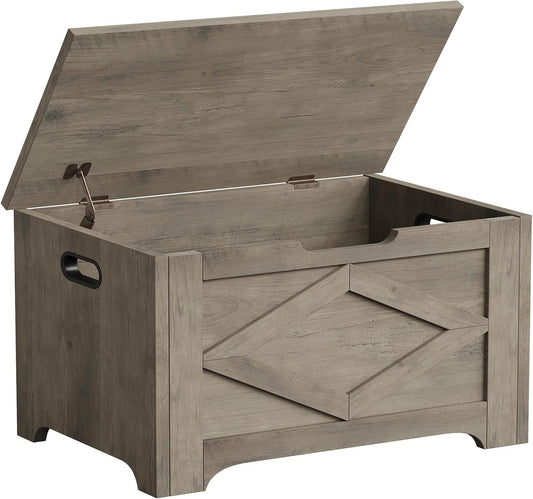 GarveeHome 23.6 in Storage Chest, Wooden Storage Bench with Safety Hinge, Easy Assembly, Large Shoe Bench for Entryway, Living Room, Bedroom