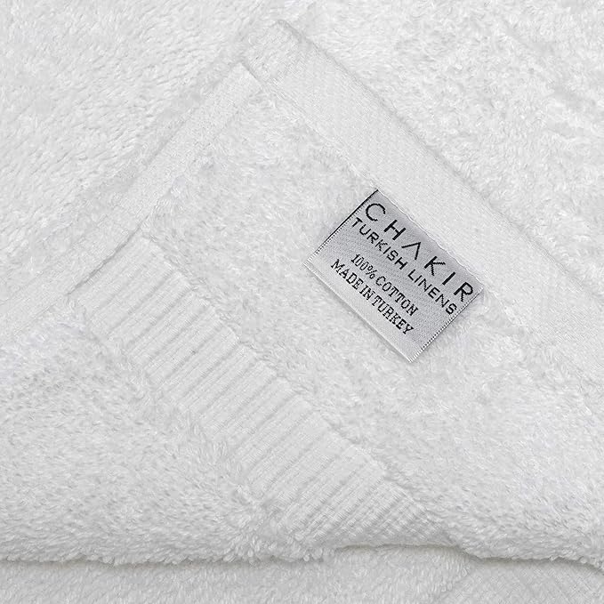 Chakir Turkish Linens 100% Cotton Premium Turkish Towels for Bathroom | 27'' x 54'' (4-Piece Bath Towels - White)